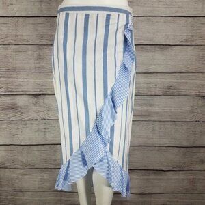 NEW Romeo & Juliet M Faux Wrap Midi Skirt Asymmetrical High Low  Hem Ruffled